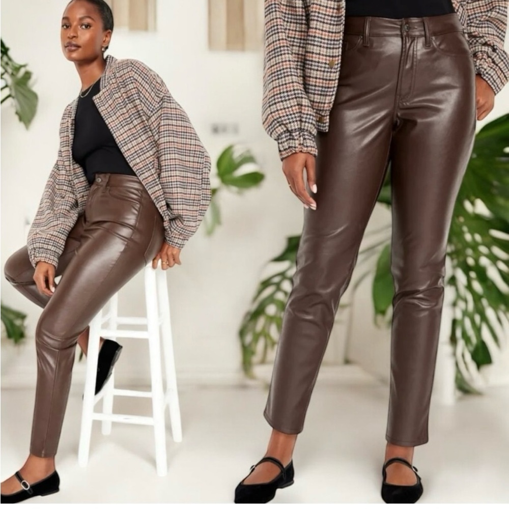 Old Navy Brown Faux Leather Pants
